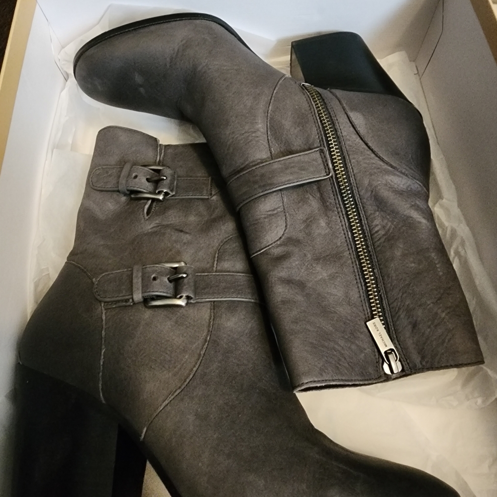 Michael Kors Ashton Booties Women's Boots, Size: 8.5 Medium, Gray